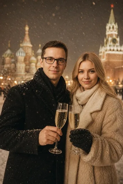 Портрет на заснеженной Красной площади