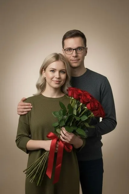 Романтичная фотосессия с букетом роз