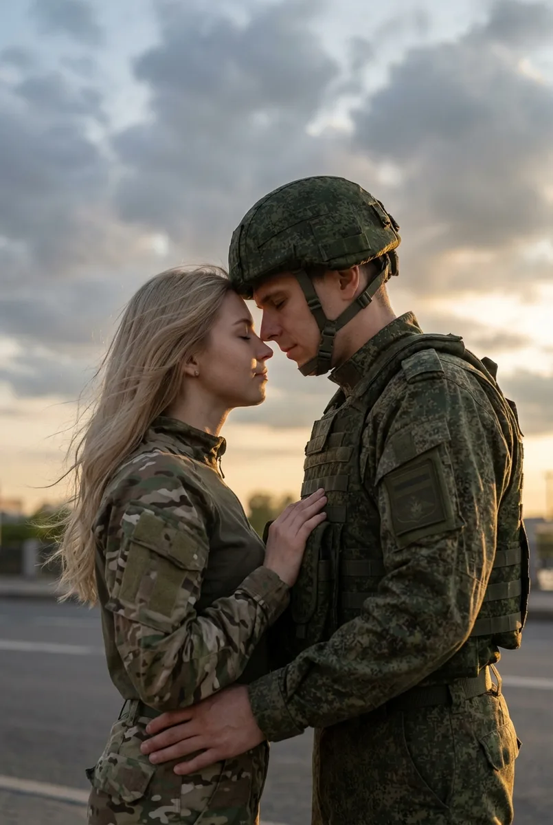 Портрет военного и его жены — пример обработки фото нейросетью