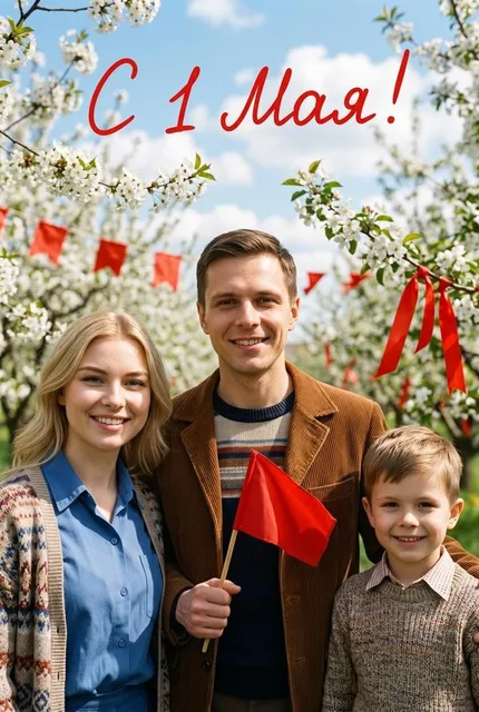 Семейный кадр на 1 Мая