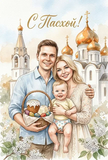 ИИ-открытка на Пасху