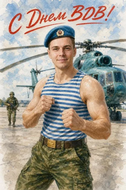 Праздничная открытка ко Дню ВДВ
