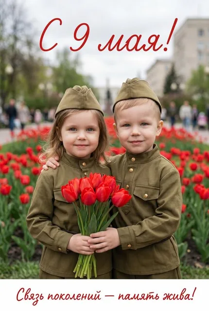 Винтажная открытка с 9 Мая