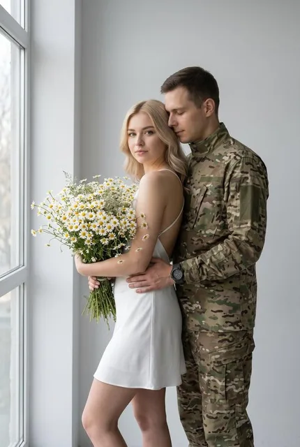 Студийная съёмка с мужем военным