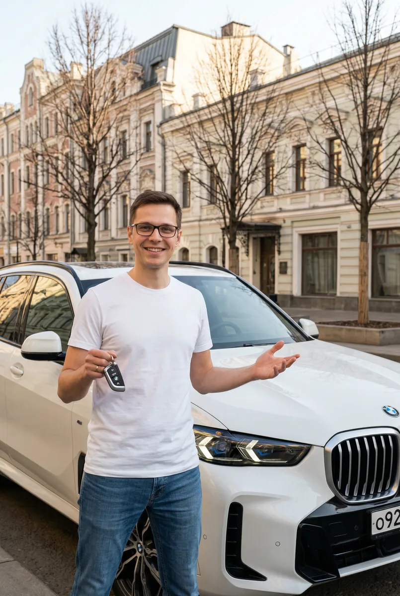 Фото-розыгрыш купил BMW — пример обработки фото нейросетью