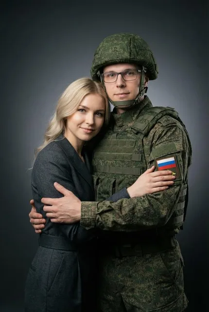 Студийный портрет с военным