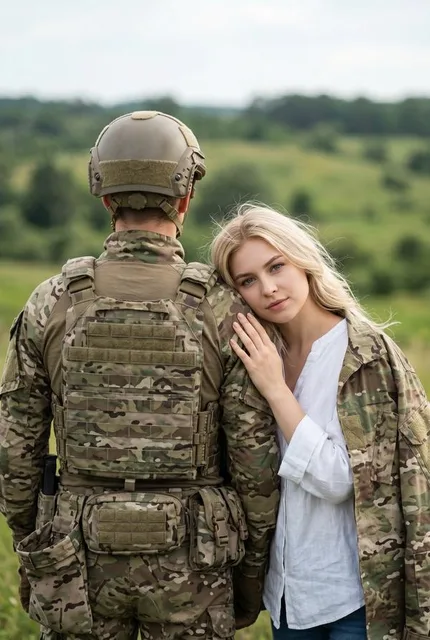 Кадр с парнем-военным в поле