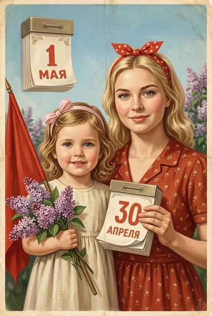 Открытка на 1 Мая
