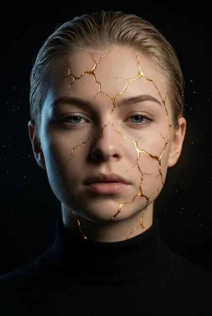 Хеллоуинский портрет с эффектом кинцуги