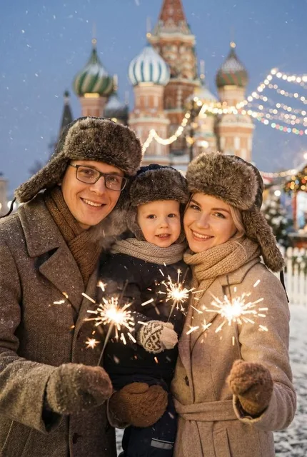 Новогоднее селфи в советском стиле 