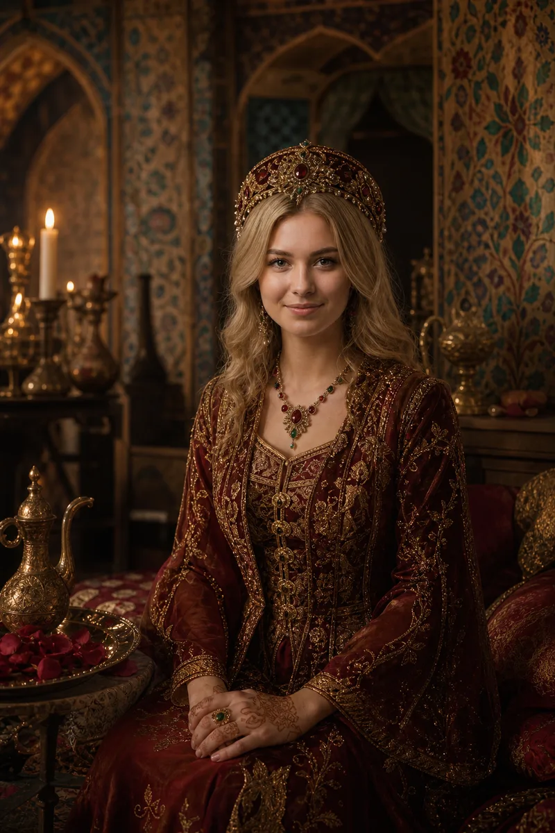Фото в образе героини сериала Великолепный век нейросетью — пример обработки фото нейросетью