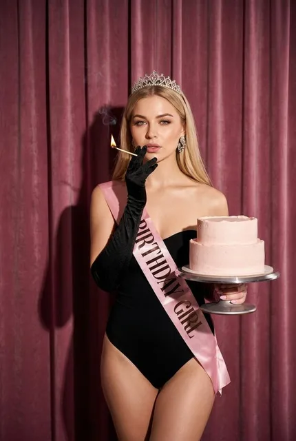 Кадр с нарядной лентой «BIRTHDAY GIRL»