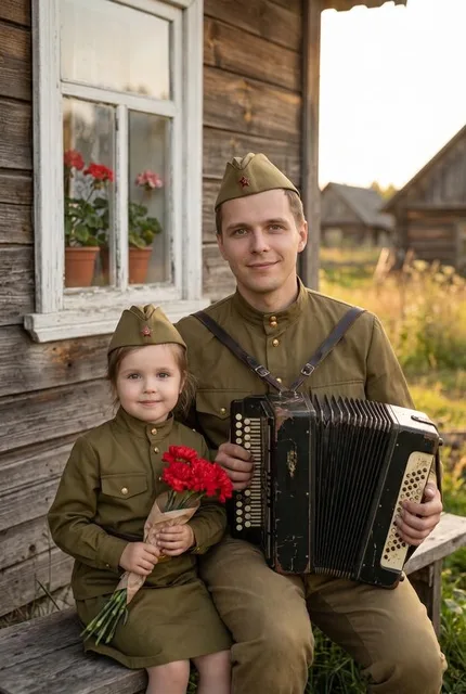 Винтажный кадр на 9 Мая