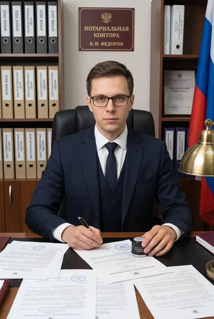 В образе нотариуса