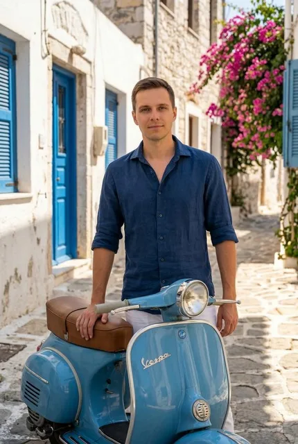 У мотоцикла Vespa