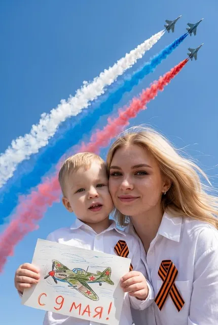 Портрет на 9 Мая с рисунком