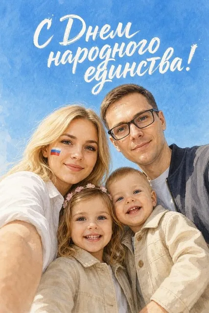 Семейная открытка ко Дню народного единства