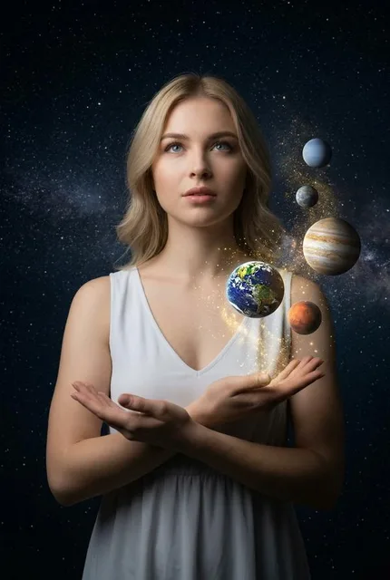 Портрет с планетами