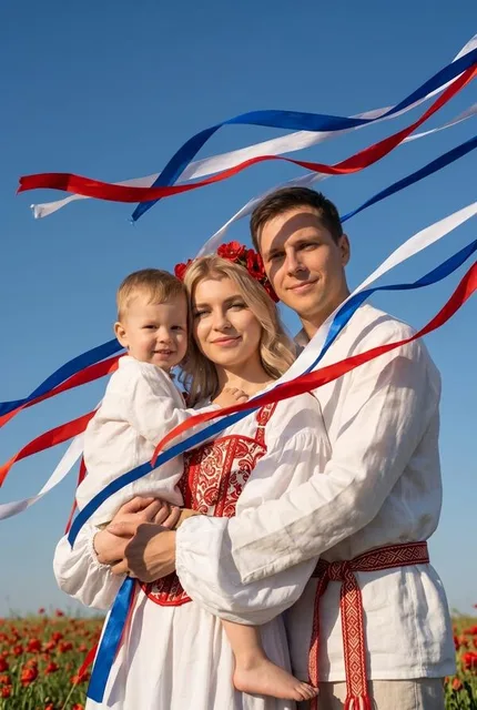 Семейный портрет в русском народном стиле