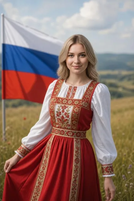 Народный наряд с флагом