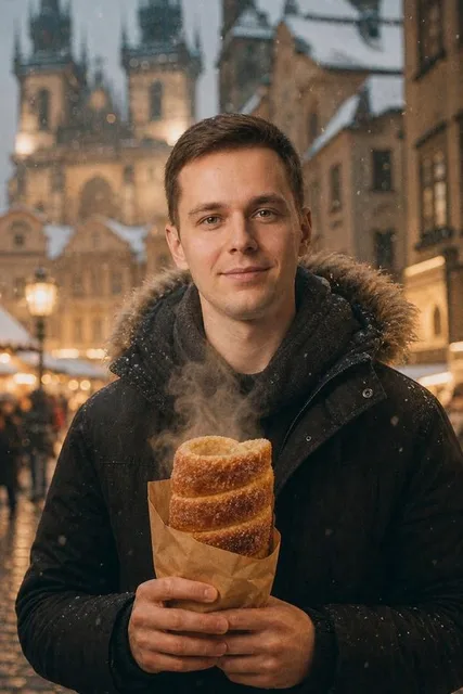 Кадр с зимней улочки Праги