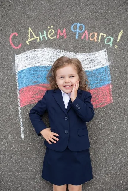 Детский рисунок на День Флага