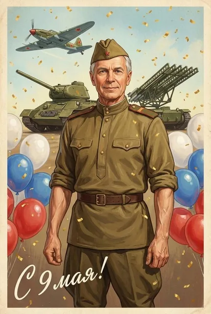 Патриотическая открытка на 9 Мая