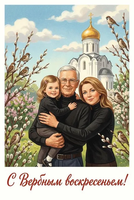 Открытка "С Вербным воскресеньем"