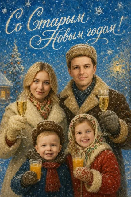 Советская новогодняя открытка