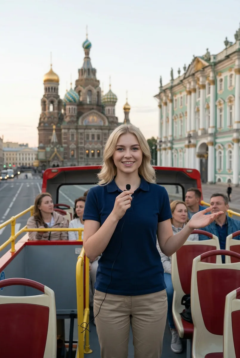 Фото в образе экскурсовода в Петербурге нейросетью — пример обработки фото нейросетью