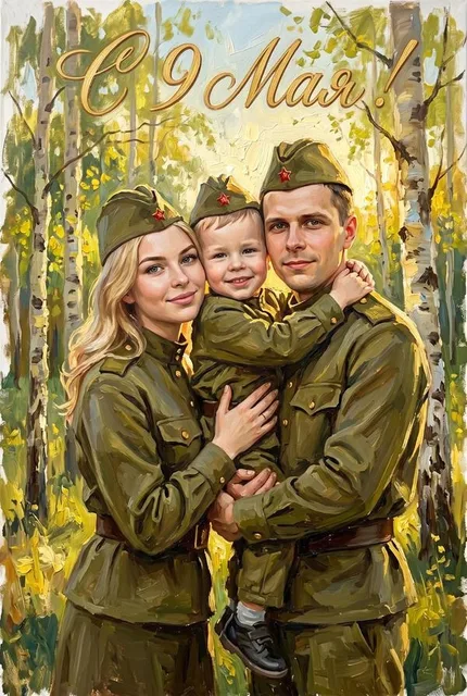 ИИ-открытка на 9 Мая