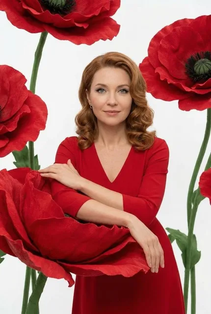 Весенний портрет в красных маках