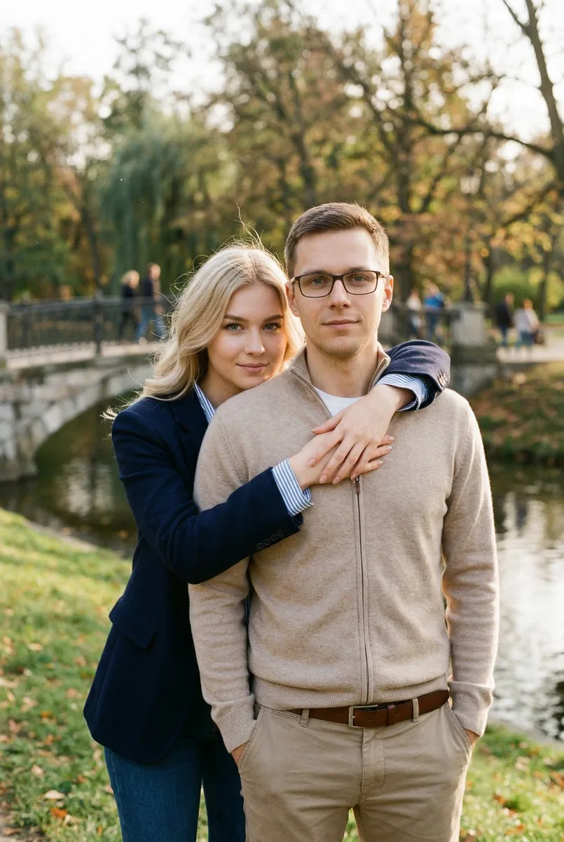 Фотосессия для пары в парке в винтажном стиле по вашему фото — пример обработки фото нейросетью