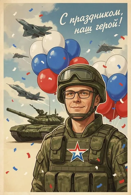 Открытка военному с 23 февраля