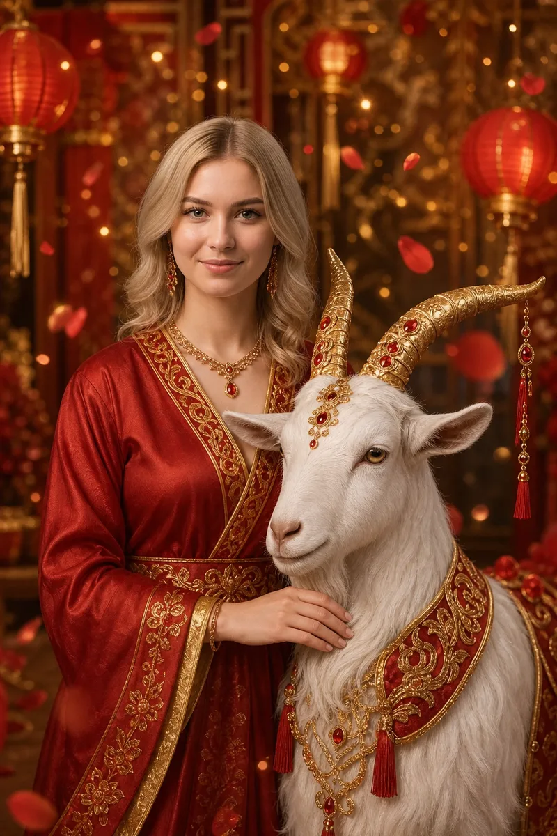 Восточный символ 2027 года — Коза — пример обработки фото нейросетью