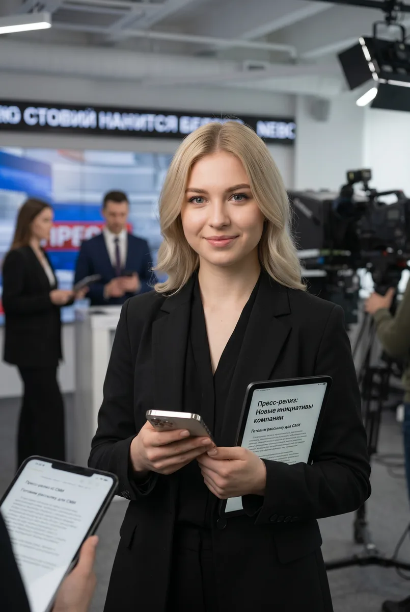 Портрет PR-специалиста в офисе по вашему снимку — пример обработки фото нейросетью