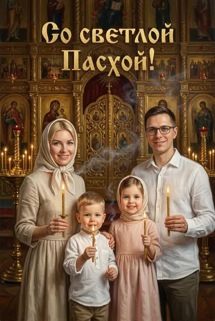 ИИ-открытка на Пасху