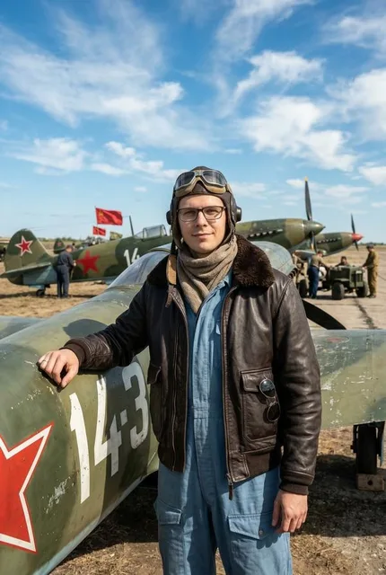Героический портрет лётчика ВОВ