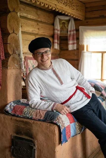 На печи