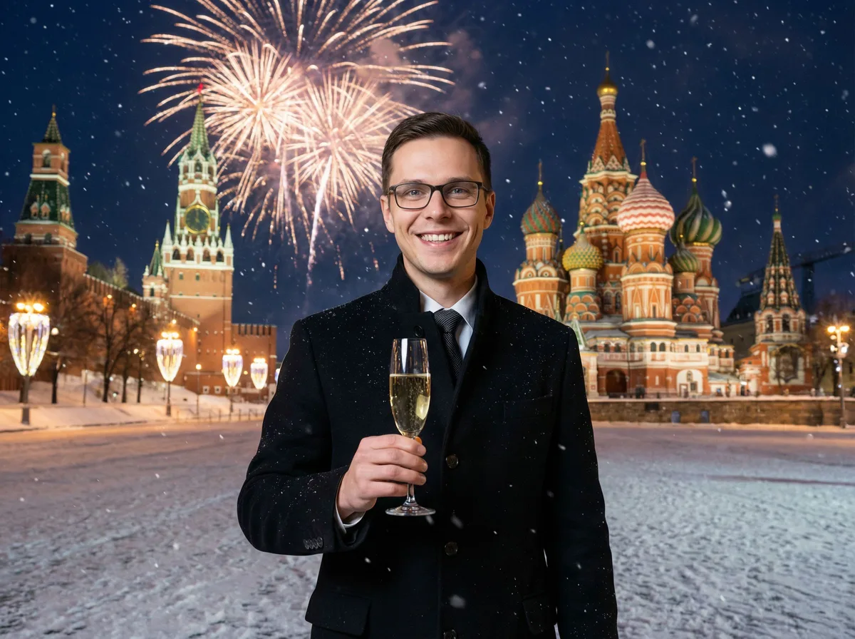Новый год на Красной площади — пример обработки фото нейросетью