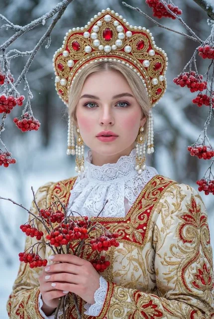 Зимний портрет в русском стиле