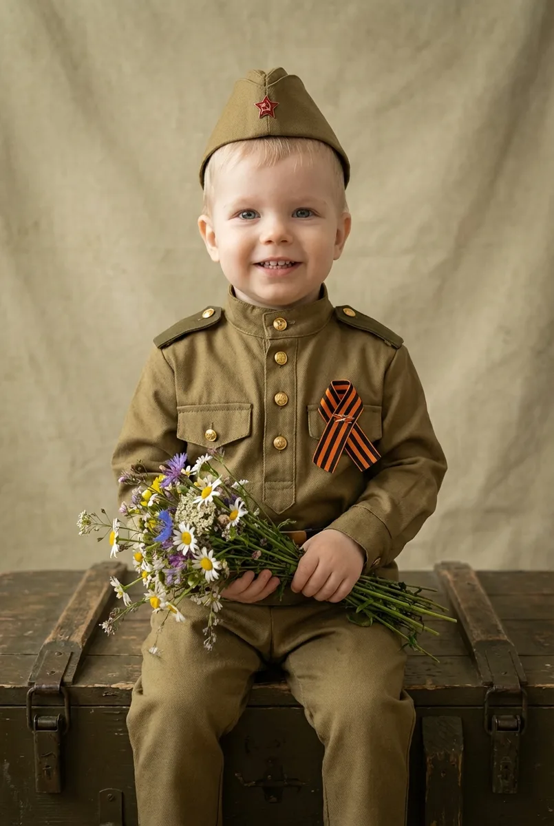 Портрет в советской военной форме по фото — пример обработки фото нейросетью