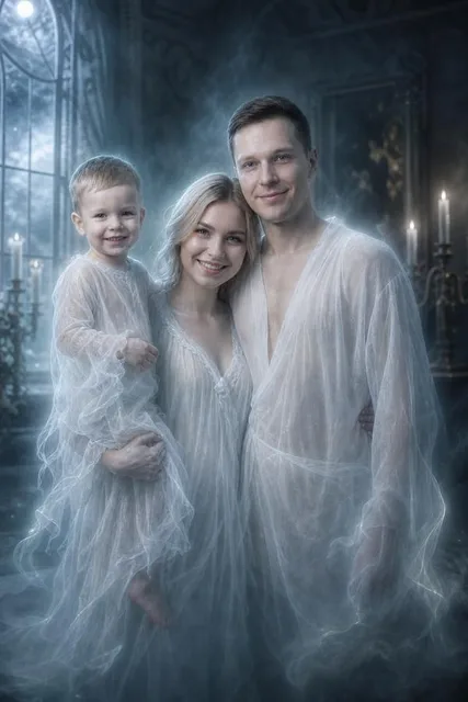 Семья в образе приведений