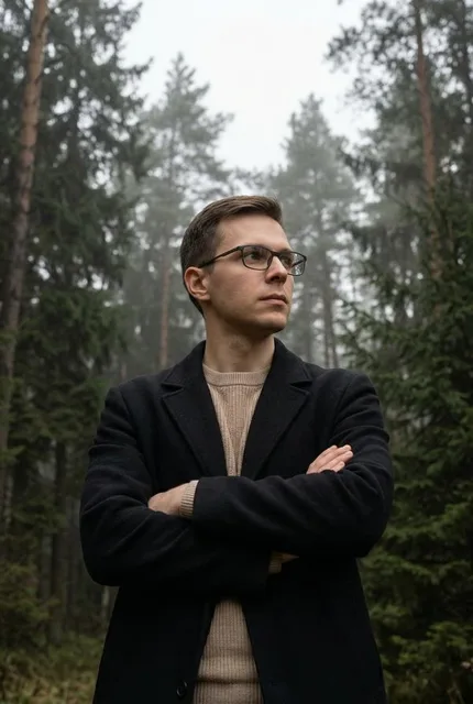 Портрет на фоне леса