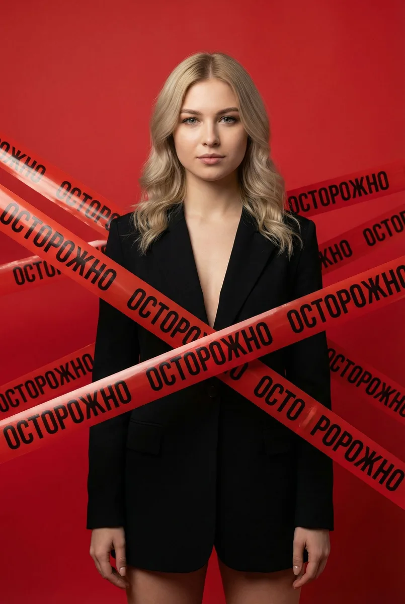 Фото с лентами Осторожно нейросетью — пример обработки фото нейросетью