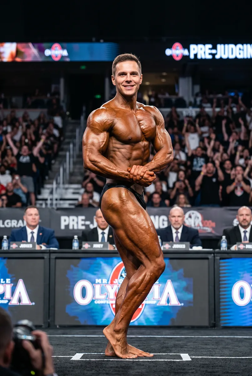 Как чемпион по бодибилдингу  — пример обработки фото нейросетью