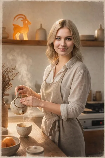 Бумажный портрет с козой