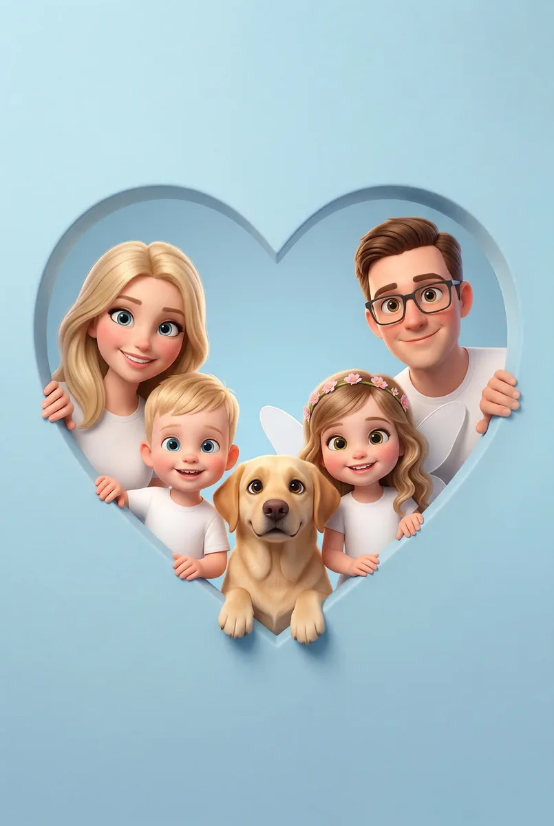 Семейный портрет в стиле Disney — пример обработки фото нейросетью