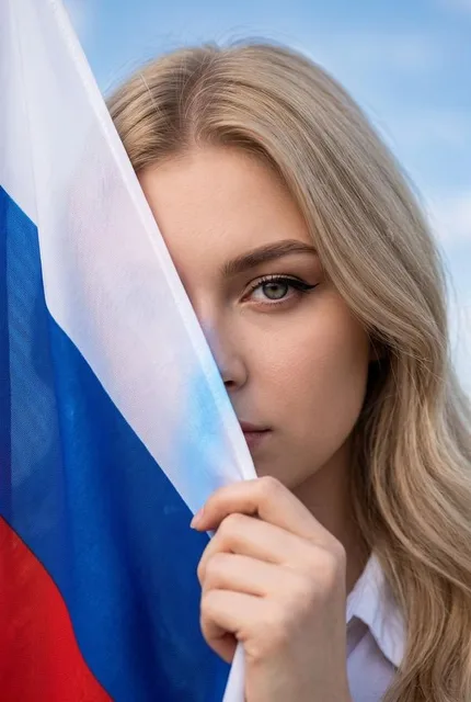 Портрет с флагом России