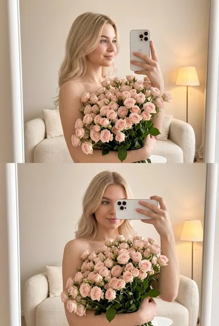 Коллаж с букетом